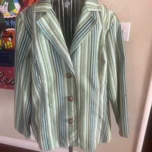 Striped Green and Blue Women's Jacket